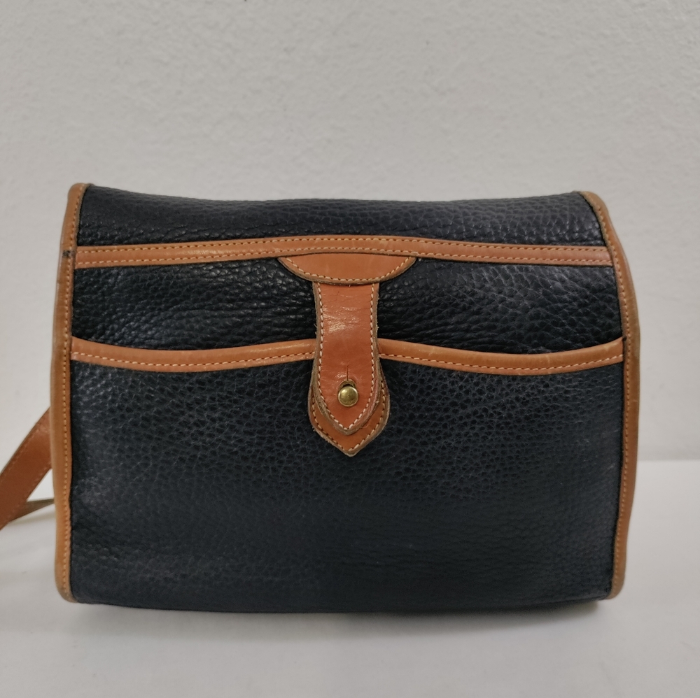 Dooney & Bourke Vintage All Weather Leather Essex Black Tan Crossbody Bag - Picture 3 of 11